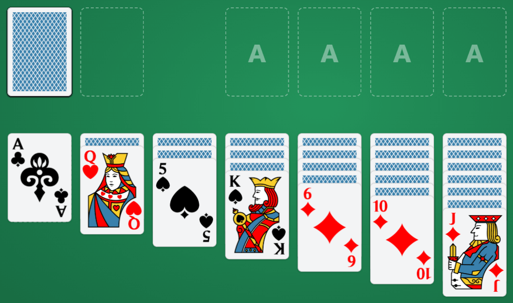 A game of Play Solitaire Online for Free in progress